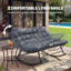 Chaise berçante en rotin, fauteuil intérieur / extérieur avec coussin amovible, robuste, pieds antidérapants, gris-1891418689