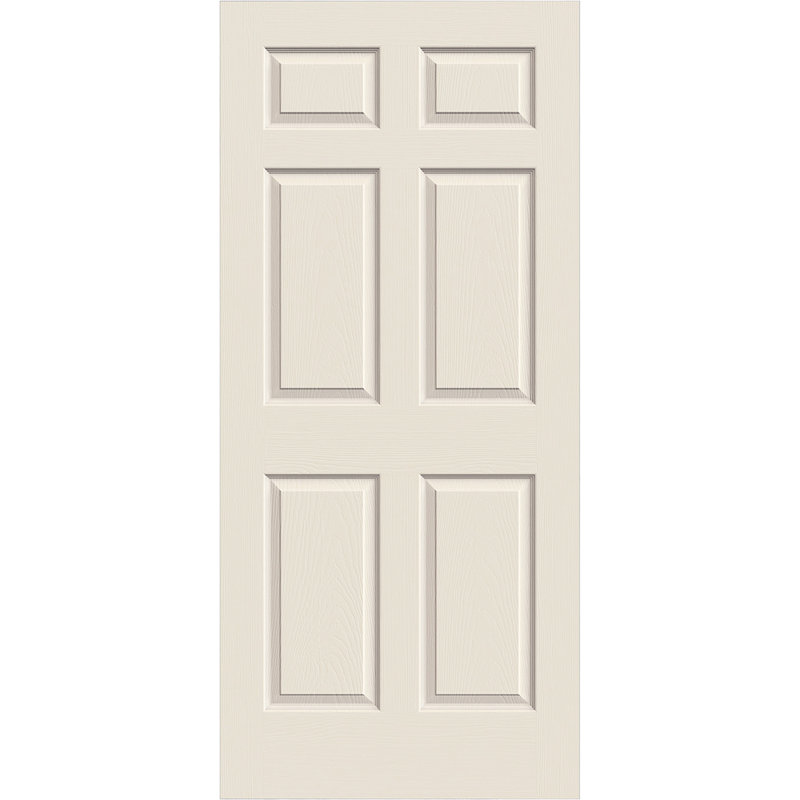 Porte intérieure standard en bois manufacturé à 6 panneaux moulés et moulés, 36 po x 80 po