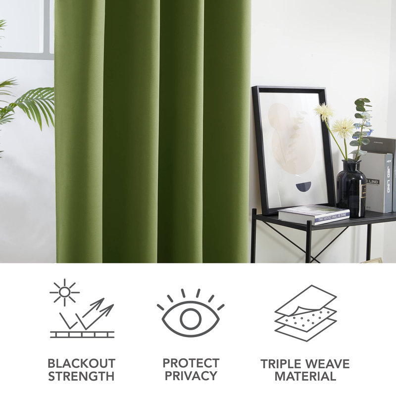Blackout Curtain Pair, 53cm Width x 240cm Drop