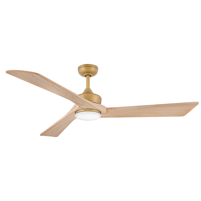 Hinkley Sculpt 60" Integrated LED Smart Ceiling Fan w/ HIRO remote, Gold, Natural