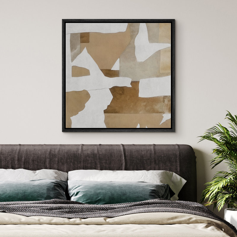 Reproduction d'art sur toile encadrée moderne, H 24 po x l 24 po, Noir, noir, noir, noir