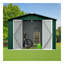 Abri de jardin en métal 6 pi x 8 pi pour rangement extérieur vert + blanc-113717587