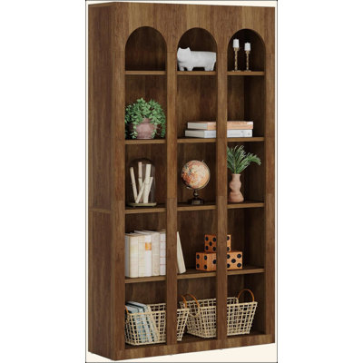 Bibliothèque rustique à 5 niveaux pour salon, bureau, chambre à coucher