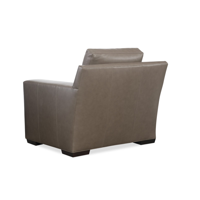 H&M Custom Upholstery Lounge Chair, Fergus Bisque Leather