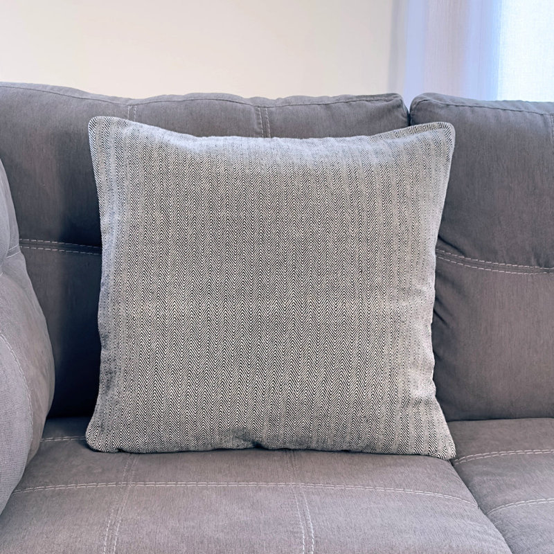 Coussin Houndstooth, Chevron noir / zigzag