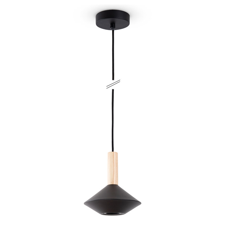 Bagan 1-Light Geometric Pendant, 18.7cm H x 17cm W x 17cm D, White/Natural
