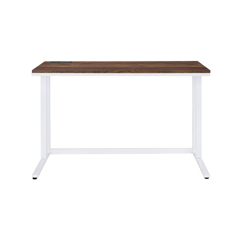 Bureau d'écriture Tyrese, Noyer/blanc