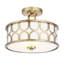 Plafonnier 2 lumières Meridian en laiton naturel-1849204796