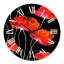 Abstrait fleur rouge sur fond noir II - Horloge murale traditionnelle-60280360