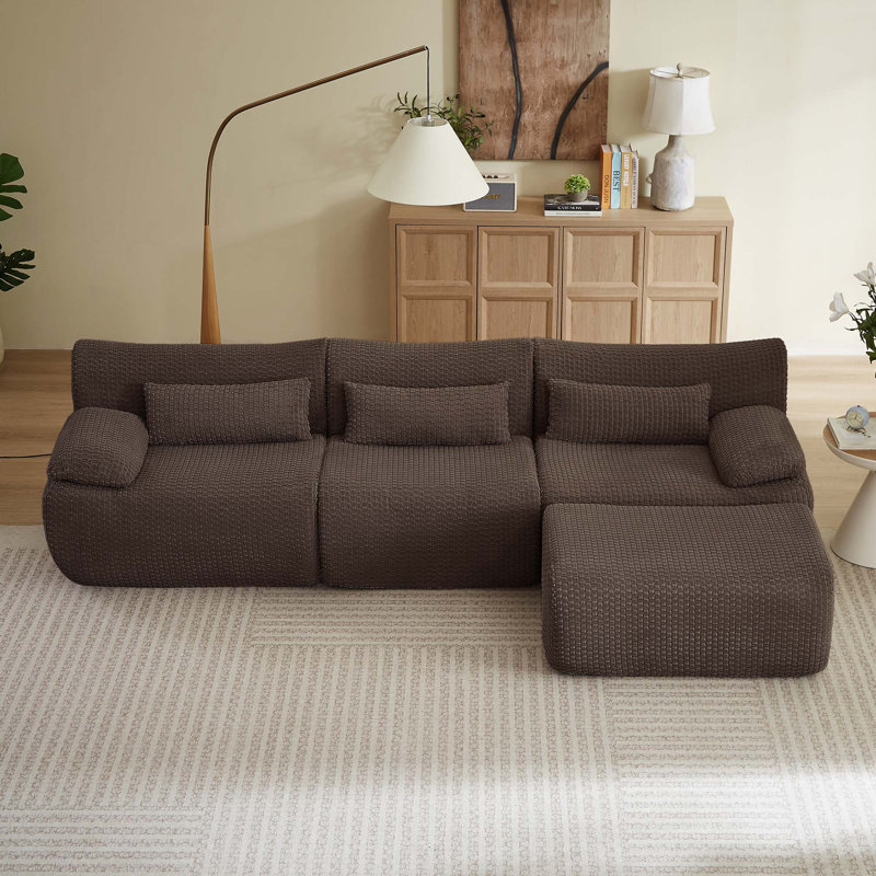 Modern Cloud Modular Sofa, Instant Use Ready, Brown