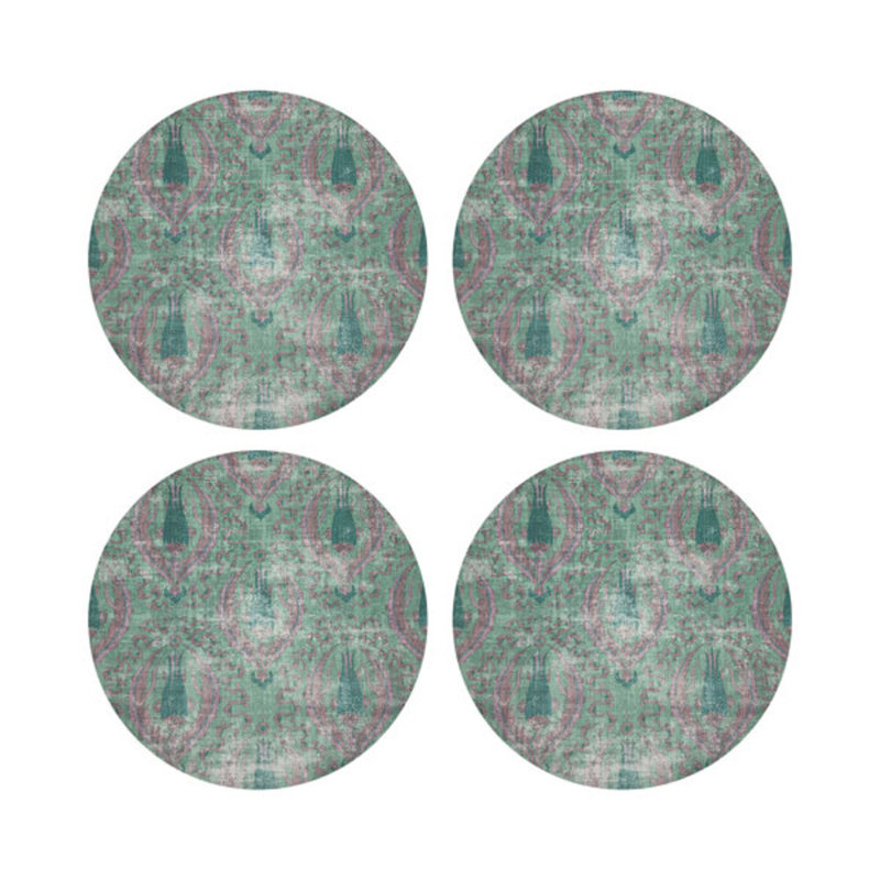 Byzantine Jewel Pebble 16" Vinyl Placemat, Green