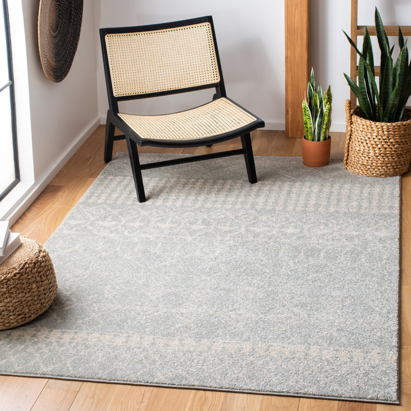 Tapis gris clair / ivoire Conroy, Rectangle 6 pi x 9 pi