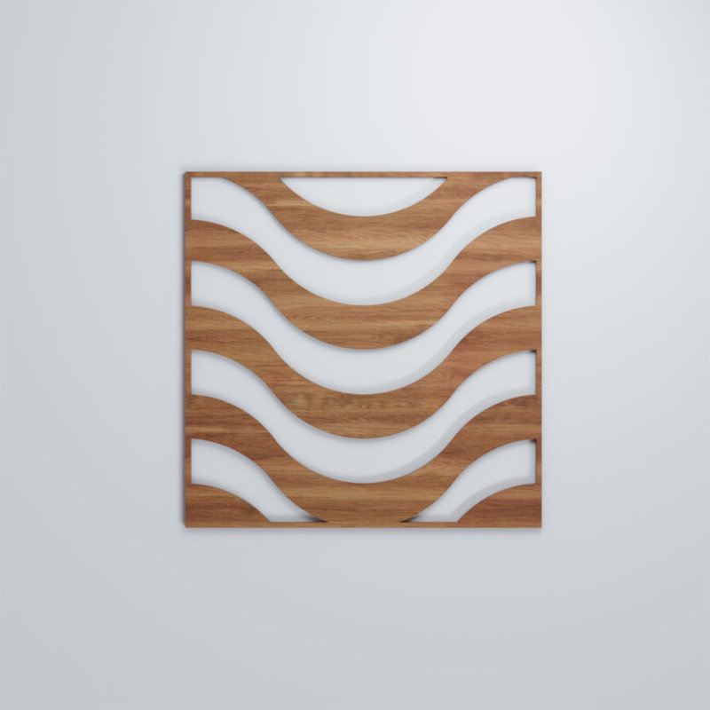Panneaux muraux décoratifs en bois Parker, Noyer, H 15,375 po x l 15,375 po x P 0,25 po