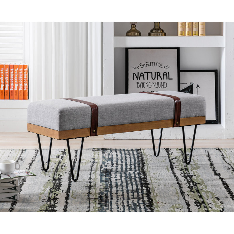 Banc rembourré Josiaha, Gris