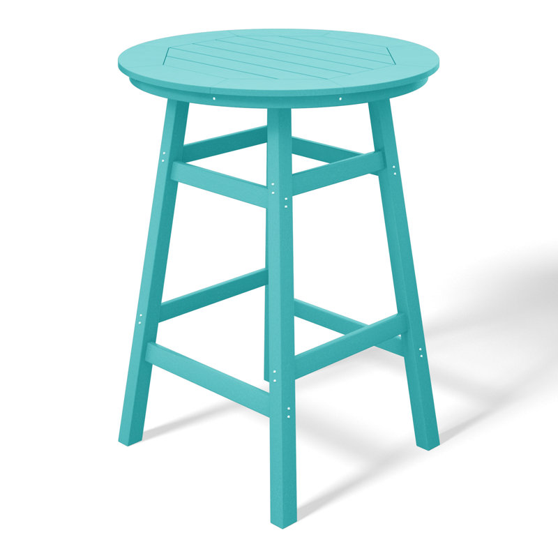 Table de bar d'extérieur ronde 35 po Laguna, Bleu sarcelle