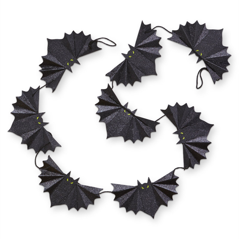 Bat Paper Garland Black Halloween