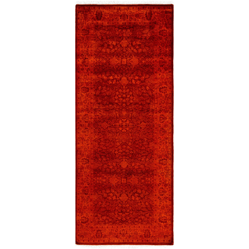 Huckstep One-of-a-Kind 3' 0" X 7' 6" Runner Wool Area Rug Orange