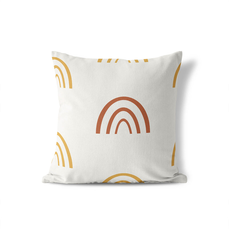 Coussin Plain Bows, Doré / orange, H 20 po x l 20 po