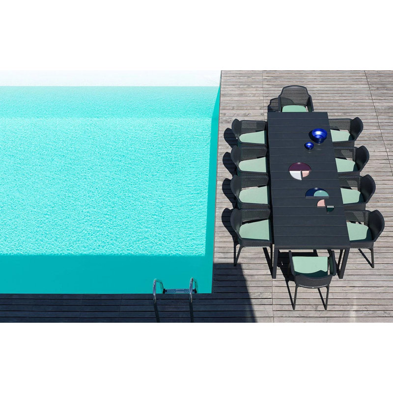 Rio Outdoor Dining Table, Anthracite, 29.92" H x 39" W x 110.24" L