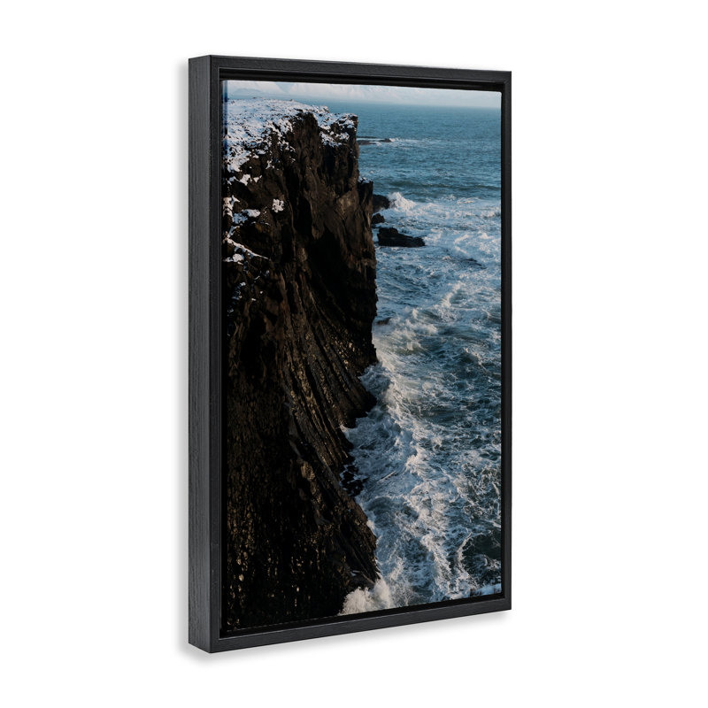 Cadre flottant de la péninsule de l'Islande, par Jade Sharp Photo, Cadre flottant noir de jais, H 25 po x l 17 po