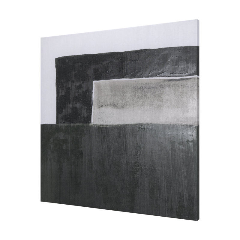 Block II a Hand Embelished Textured Canvas, 44" H x 44" W x 1.5" D