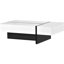 Table de salon moderne ultrabrillante avec tiroir pour l'organisation de la table basse de la pièce, 45,2 po de longueur, base blanche et stable-1276084487-1276084484