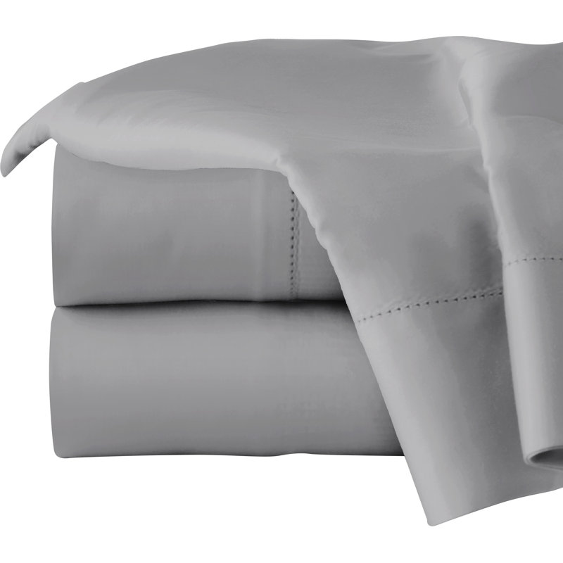 Ensemble de draps 100 % coton 300 fils, Gris, Double
