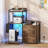 2-Drawer File Cabinet with Power Strip & LED Lights, Multi-Function Printer Stand for Home Office-431648252