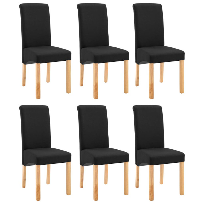 Chaise d'appoint rembourrée avec structure en bois, Noir, 6