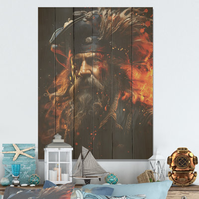 Pirates corsaires courageux I - pirate, art sur bois de pin naturel