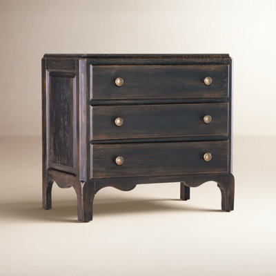Alcy 3-Drawer Oak Nightstand