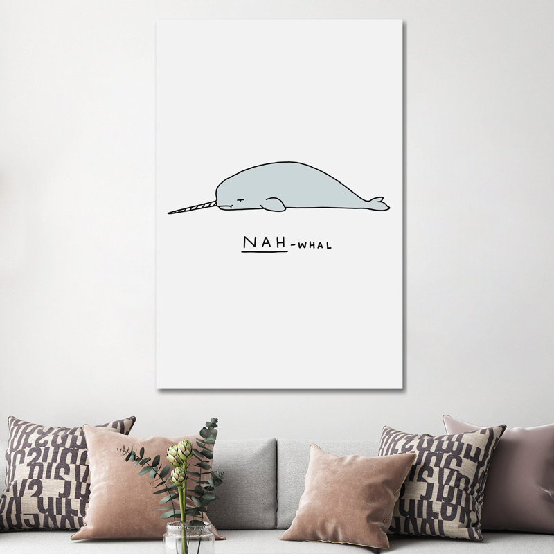 Moody Animals: Narwhal by Lim Heng Swee - Wrapped Canvas Print, 152.5 cm H x 101.5 cm W