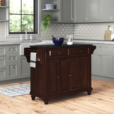 Van Granite Top Kitchen Island
