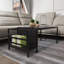 Élégante table basse avec pieds en métal, couleur anthracite, 43,3 po x 19,7 po x 23,6 po | 100% panneau de particules enduit de mélamine, épaisseur: 0,7 pouce | Pieds thermolaqués électrostatiques durables, parfaits pour le salon-106776185