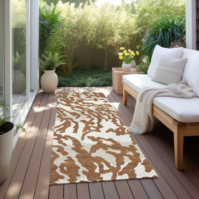  Malek Indoor/Outdoor Area Rug with Non-Slip Backing, Runner 2'3" x 7'6"