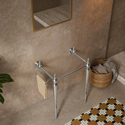 Pied de meuble-lavabo autoportant de 23 po Vici, sans lavabo, couleur argent