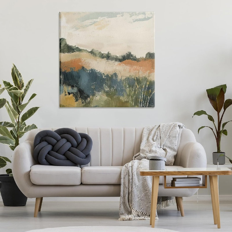 Abstrait paysage neutre, art mural non encadré, 24 x 36