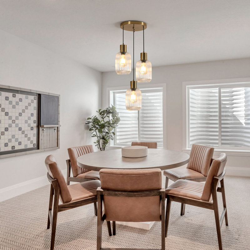 Modern Glass 3-Light Pendant
