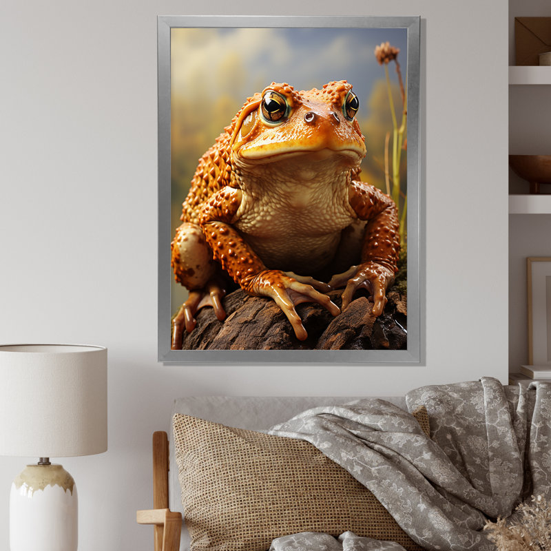 «Classic Frog Portrait I» sur toile, Cadre photo argenté, H 20 po x l 12 po x P 1 po