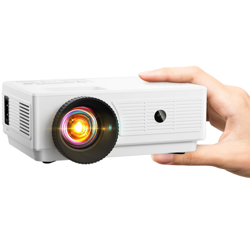 Mini Projector 1080p Portable Projector, Compatible With Ios/android/ Windows/tv/hdmi/usb Black, White