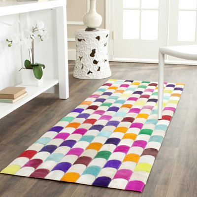 Racette Hand Woven Leather Geometric Rug