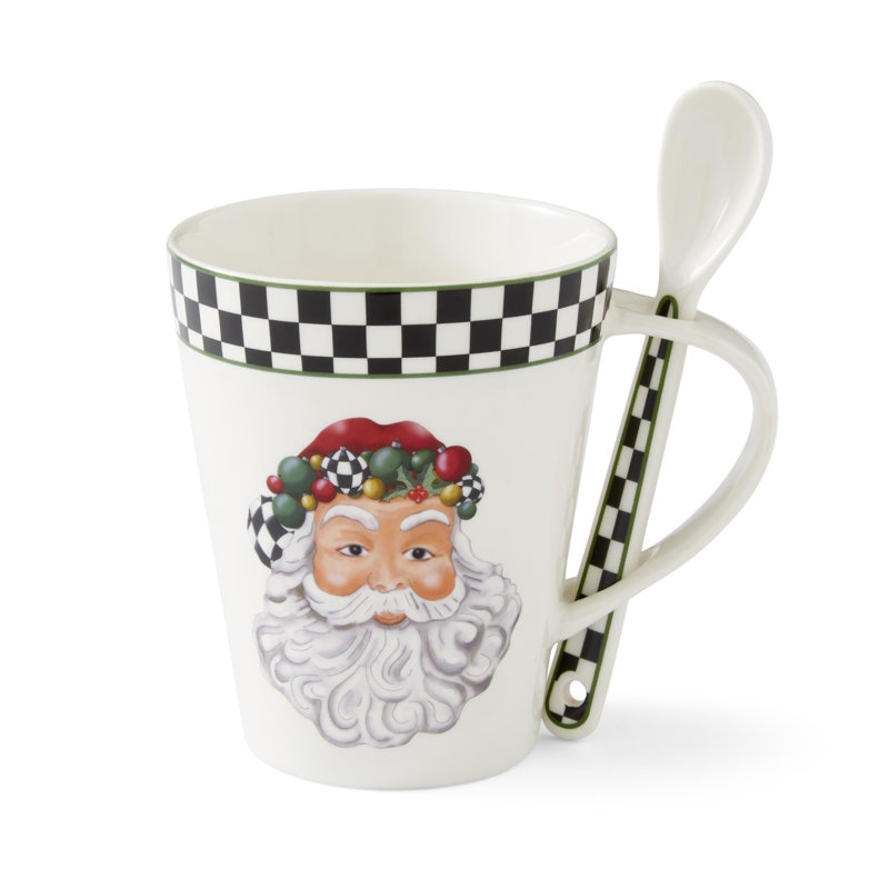 Black & White Mug and Spoon Set