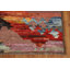 Tapis oriental marocain abstrait en laine 4 x 6