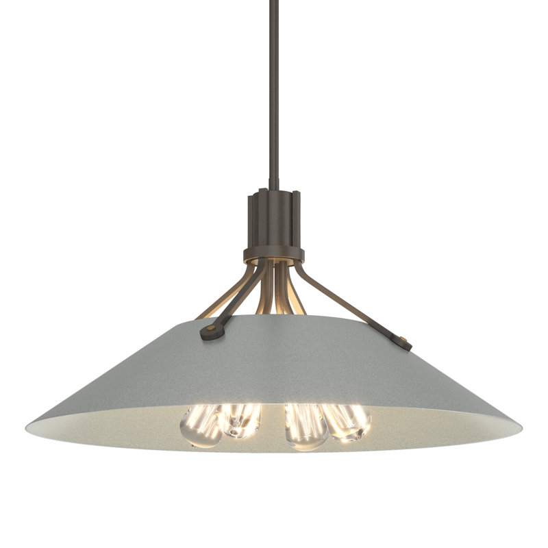 Henry 4 - Light Single Cone Pendant, Dark Smoke, Soft Gold