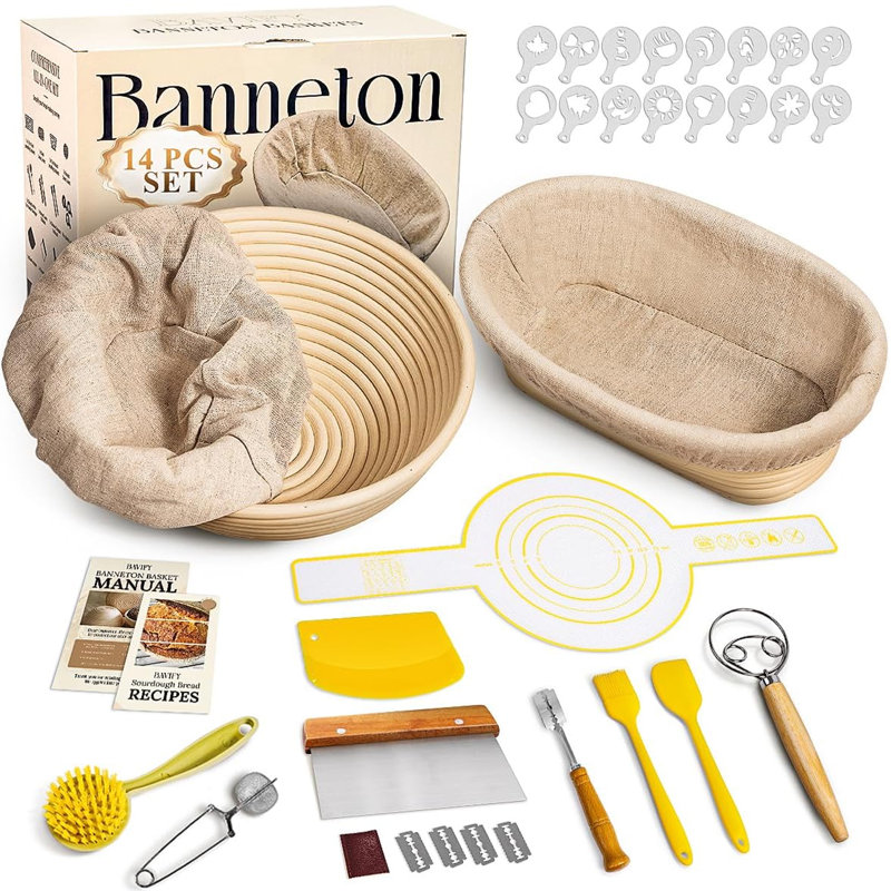 Sourdough Starter Kit, Bread Proofing Baskets