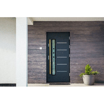 Poignée de porte longue, poignée de porte d'entrée ronde en forme de «H», acier inoxydable 304