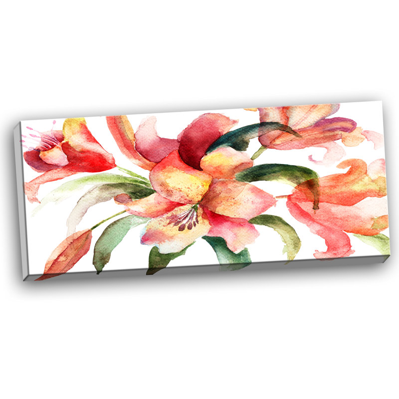 Fleurs de lys, reproduction d'art sur toile tendue, H 16 po x l 32 po