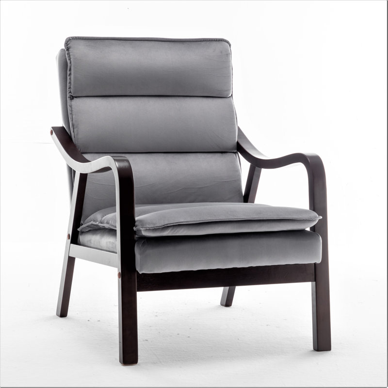 Velvet Armchair, Gray Velvet