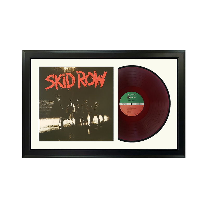 Skid Row «Skid Row», disque encadré avec passe-partout blanc, H 17,5 po x l 26,5 po, Rose/rouge, Blanc