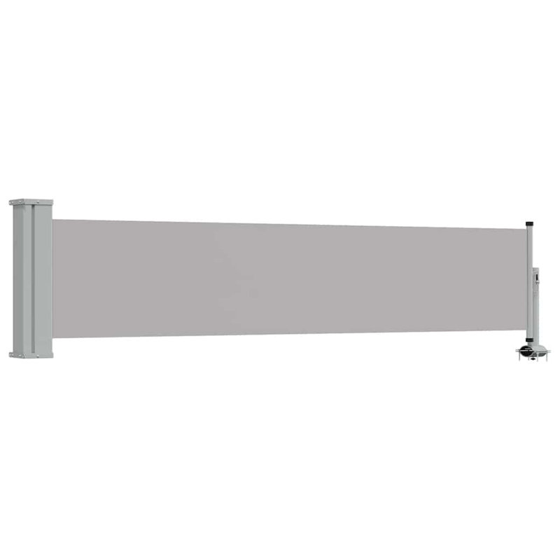 vidaXL Patio Retractable Side Awning 23.6"x118.1" Gray, Gray, 14" H x 69" W